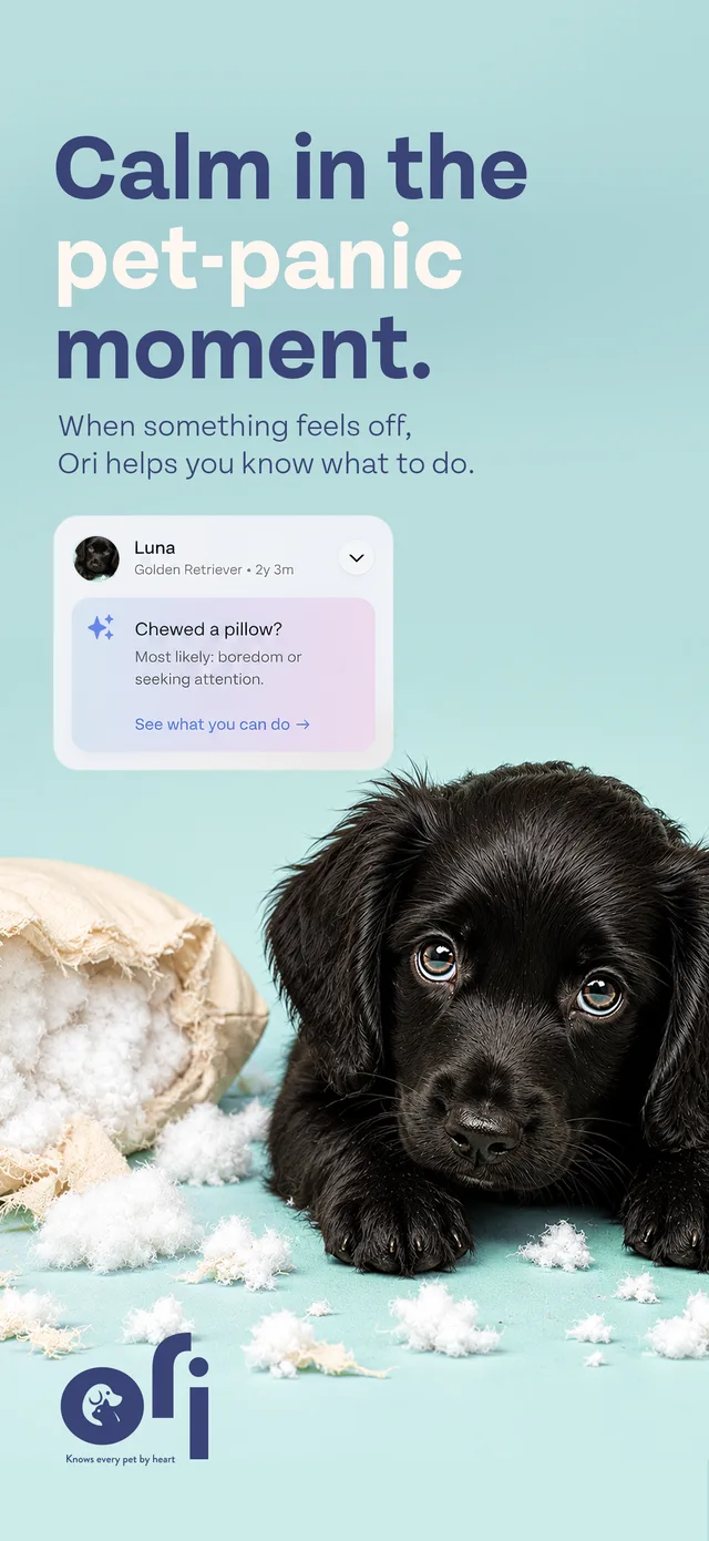 Ori app — calm in the pet-panic moment